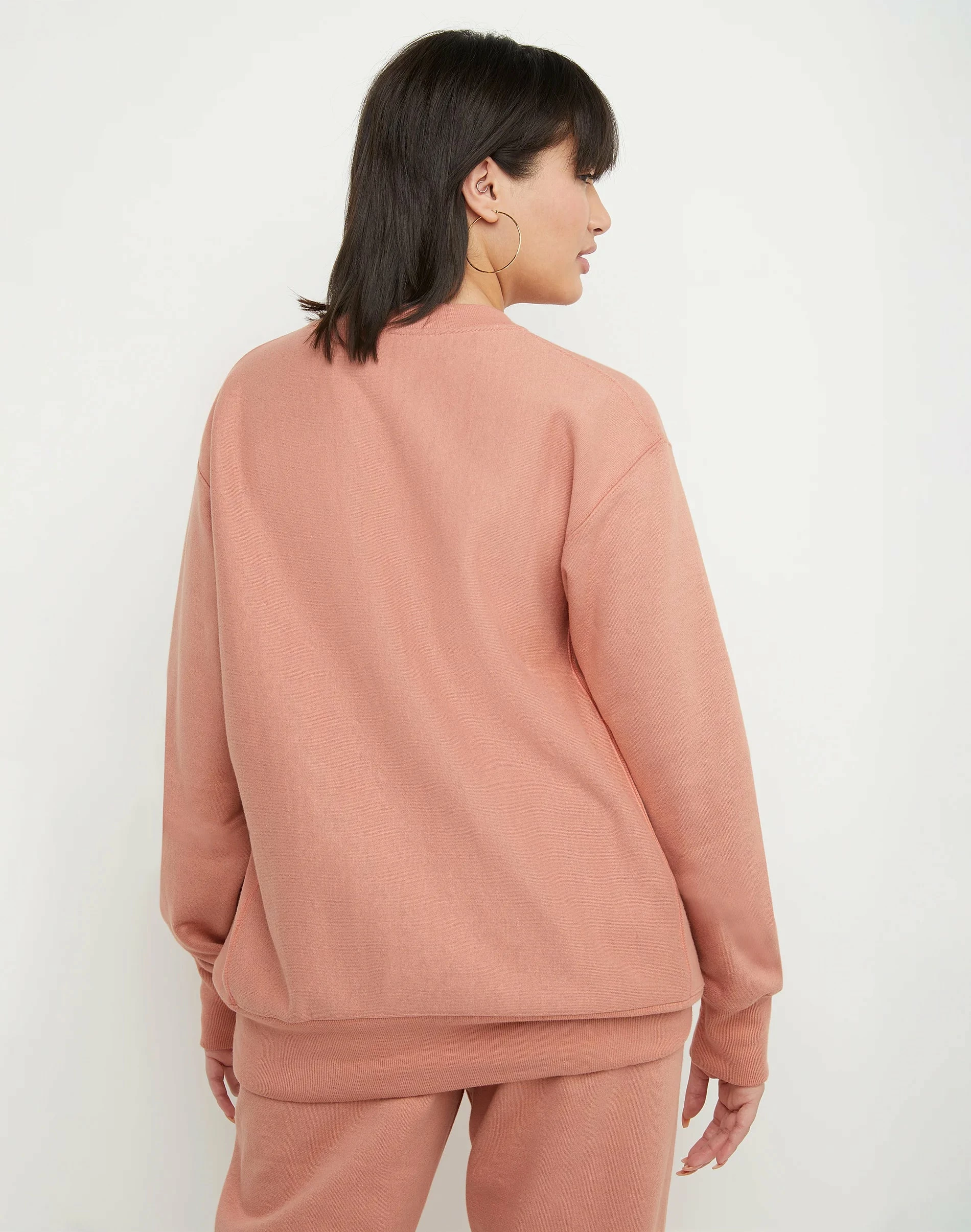 Women's Champion Reverse Weave Boyfriend Crew Timeless Coral ORANGE 4 Women's Champion Reverse Weave Boyfriend Crew Timeless Coral ORANGE - Image 2