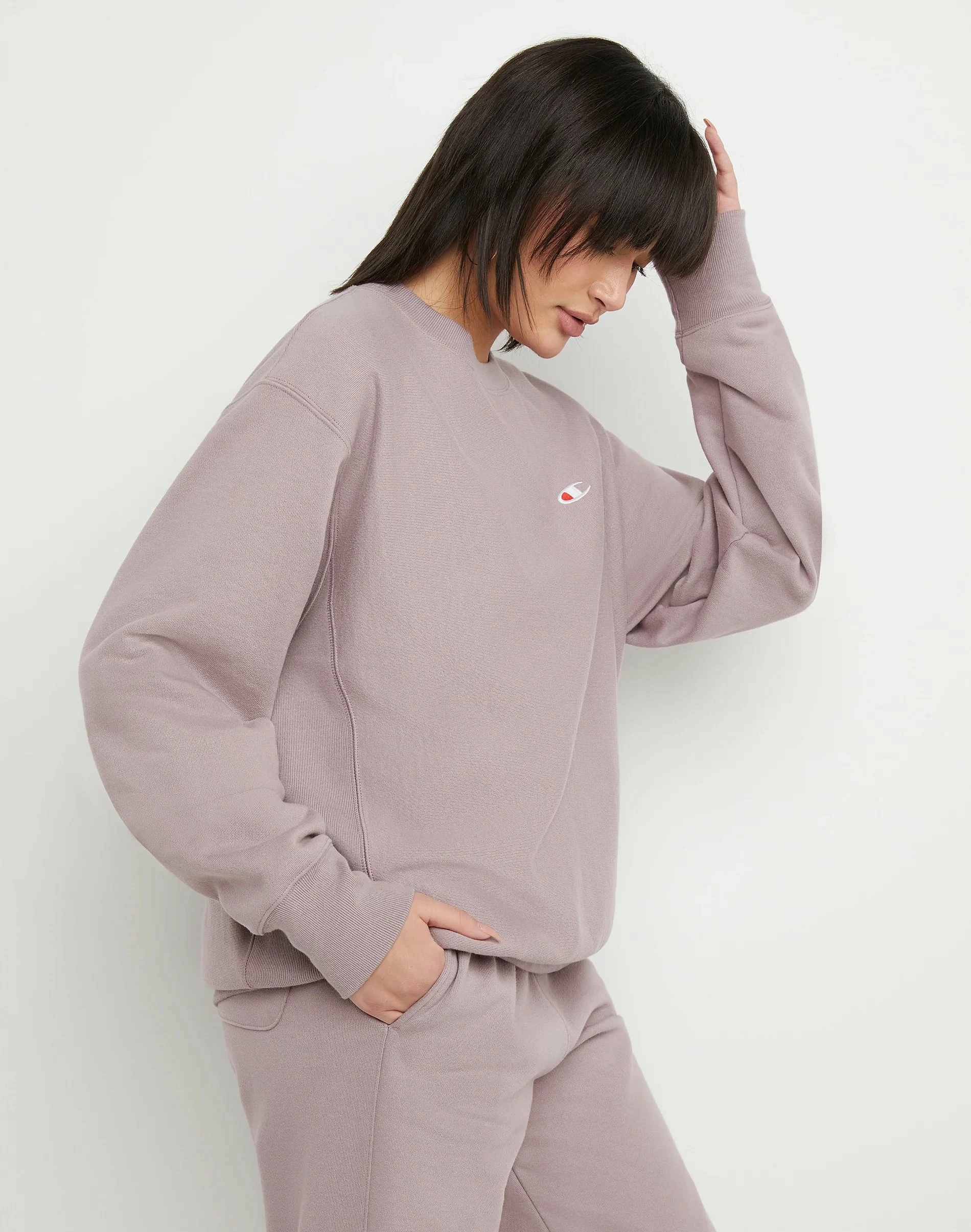 Women's Champion Reverse Weave Boyfriend Crew Vintage Mauve PURPLE 6 Women's Champion Reverse Weave Boyfriend Crew Vintage Mauve PURPLE - Image 4