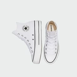 Women's Converse Canvas Platform Chuck Taylor All Star High Top Shoes White WHITE -women‘s Sales Store Women s Converse Canvas Platform Chuck Taylor All Star Shoes White 560846F 02