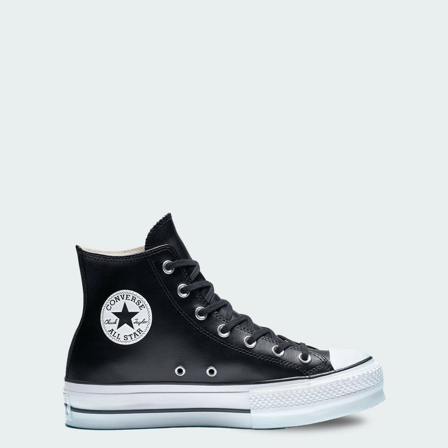 Women's Converse Clean Leather Platform Chuck Taylor All Star Shoes Black BLACK 3 Women's Converse Clean Leather Platform Chuck Taylor All Star Shoes Black BLACK