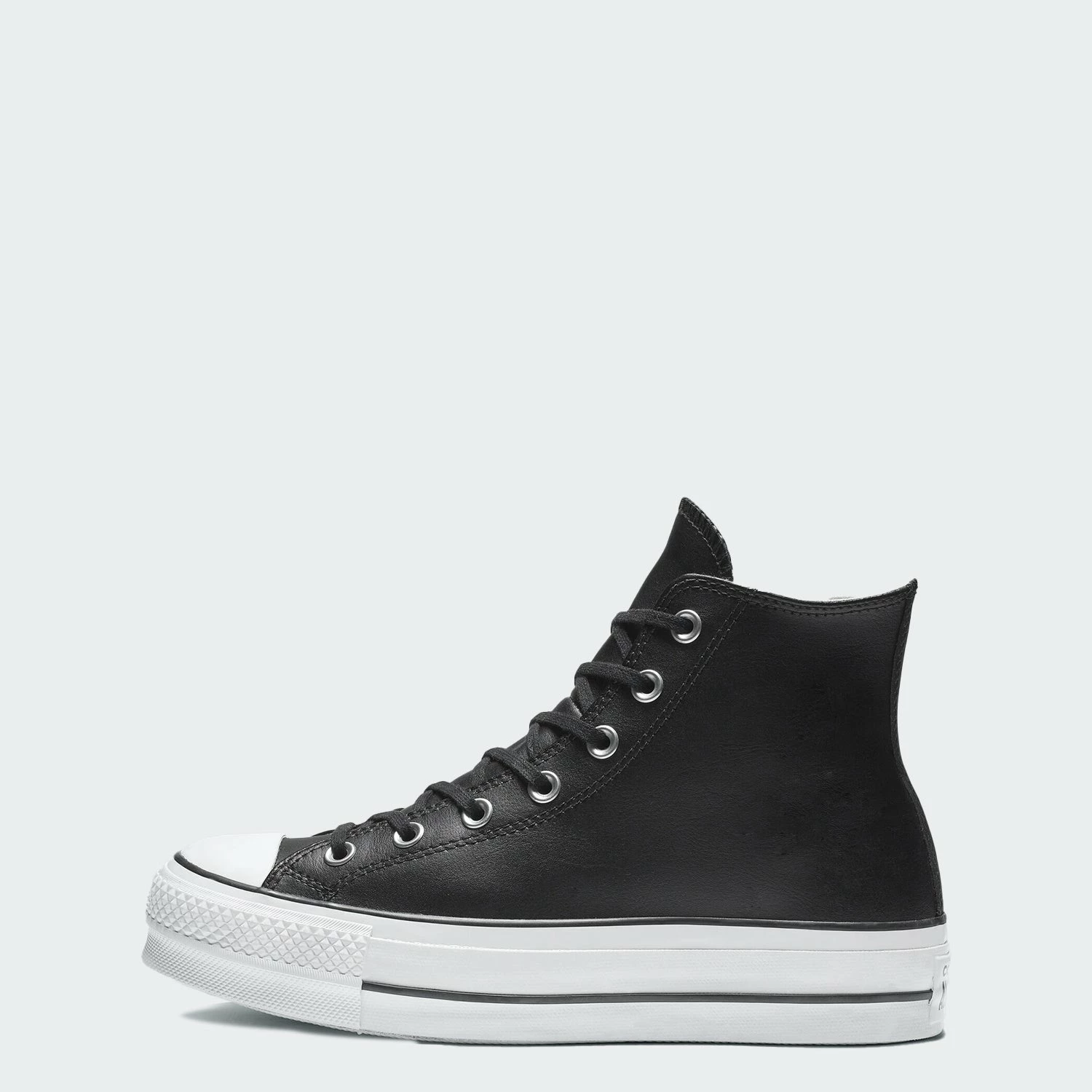 Women's Converse Clean Leather Platform Chuck Taylor All Star Shoes Black BLACK 4 Women's Converse Clean Leather Platform Chuck Taylor All Star Shoes Black BLACK - Image 2