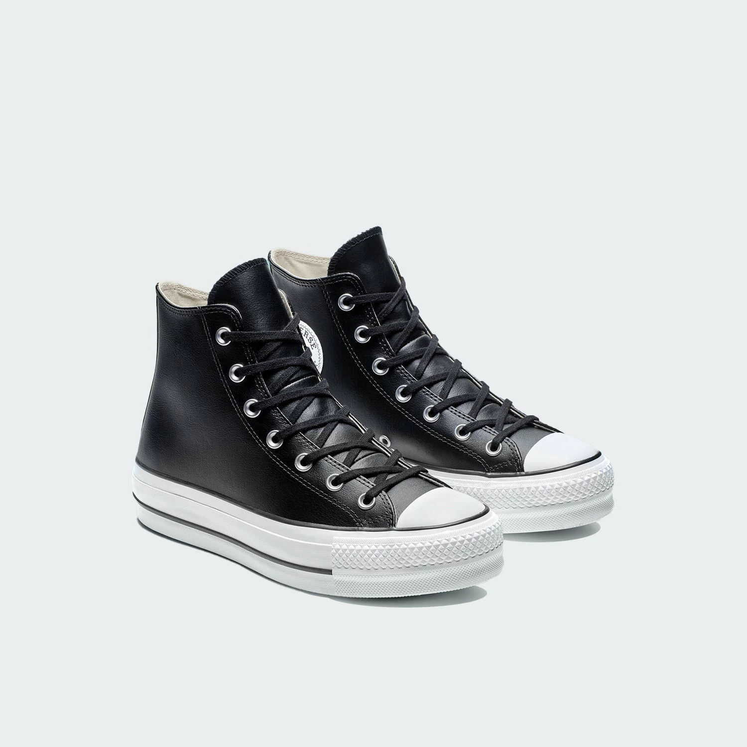 Women's Converse Clean Leather Platform Chuck Taylor All Star Shoes Black BLACK 7 Women's Converse Clean Leather Platform Chuck Taylor All Star Shoes Black BLACK - Image 5