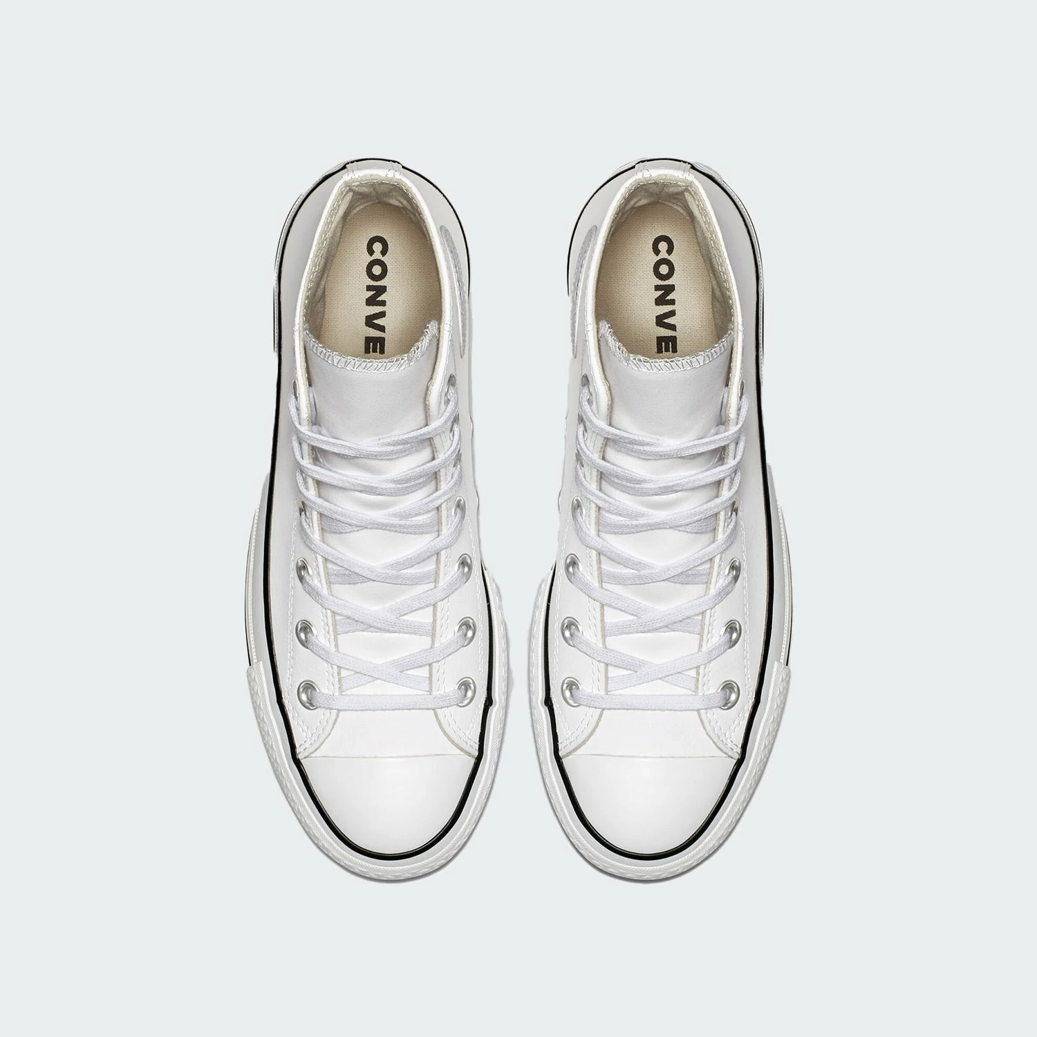 Women's Converse Clean Leather Platform Chuck Taylor All Star Shoes White WHITE 8 Women's Converse Clean Leather Platform Chuck Taylor All Star Shoes White WHITE - Image 6