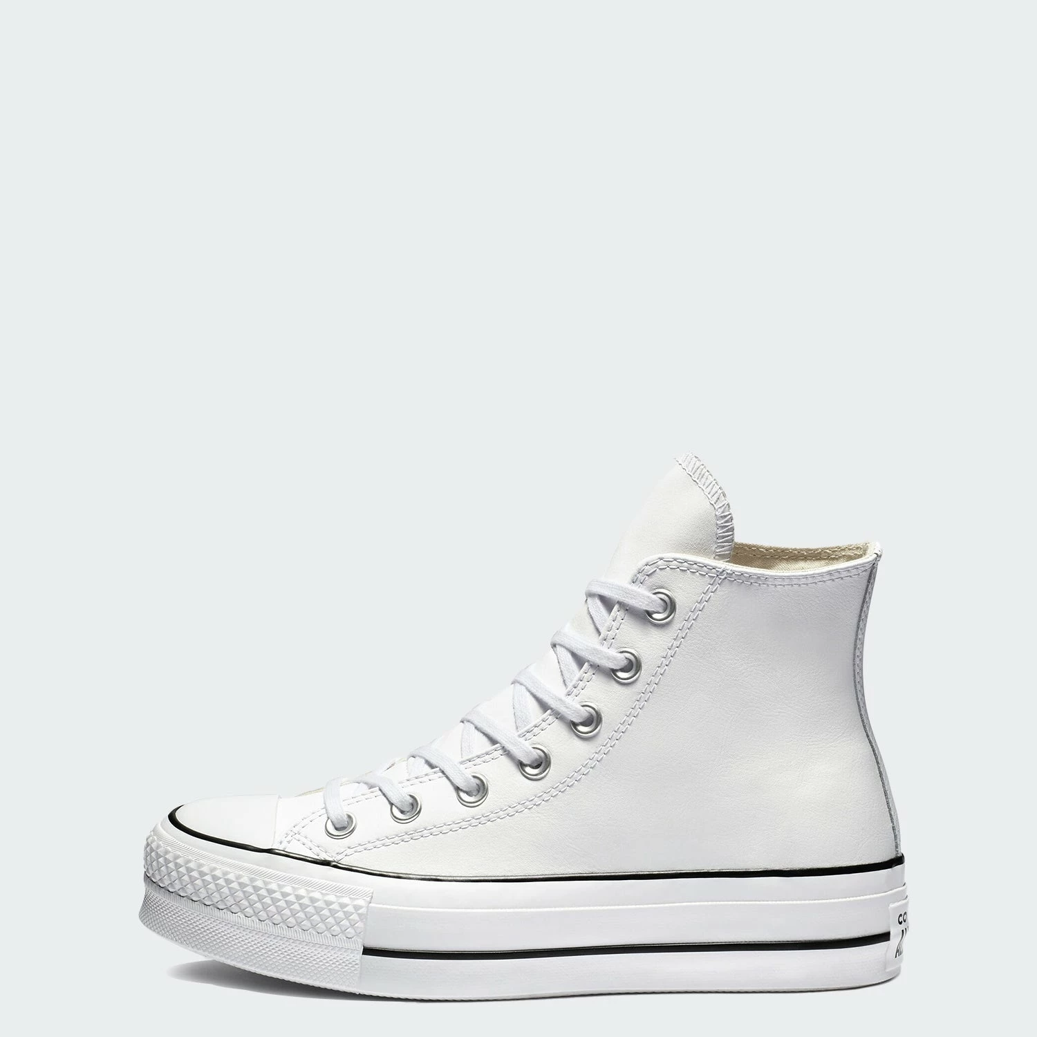 Women's Converse Clean Leather Platform Chuck Taylor All Star Shoes White WHITE 4 Women's Converse Clean Leather Platform Chuck Taylor All Star Shoes White WHITE - Image 2