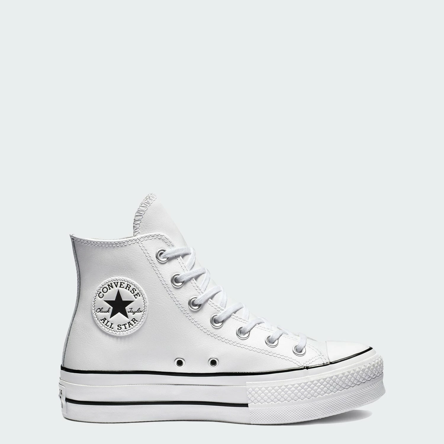 Women's Converse Clean Leather Platform Chuck Taylor All Star Shoes White WHITE 3 Women's Converse Clean Leather Platform Chuck Taylor All Star Shoes White WHITE