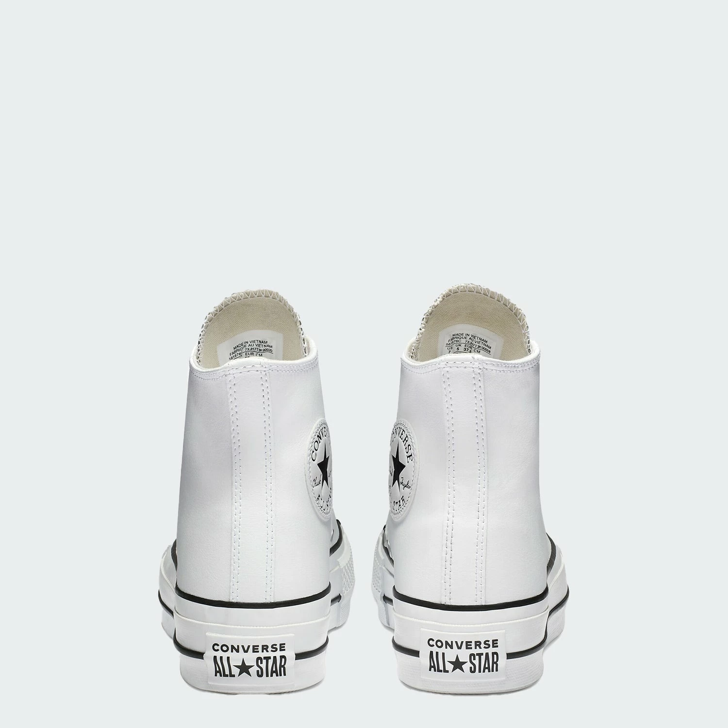 Women's Converse Clean Leather Platform Chuck Taylor All Star Shoes White WHITE 9 Women's Converse Clean Leather Platform Chuck Taylor All Star Shoes White WHITE - Image 7
