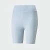 Women's PUMA Classics 7" Biker Shorts Blue Fog LIGHT BLUE