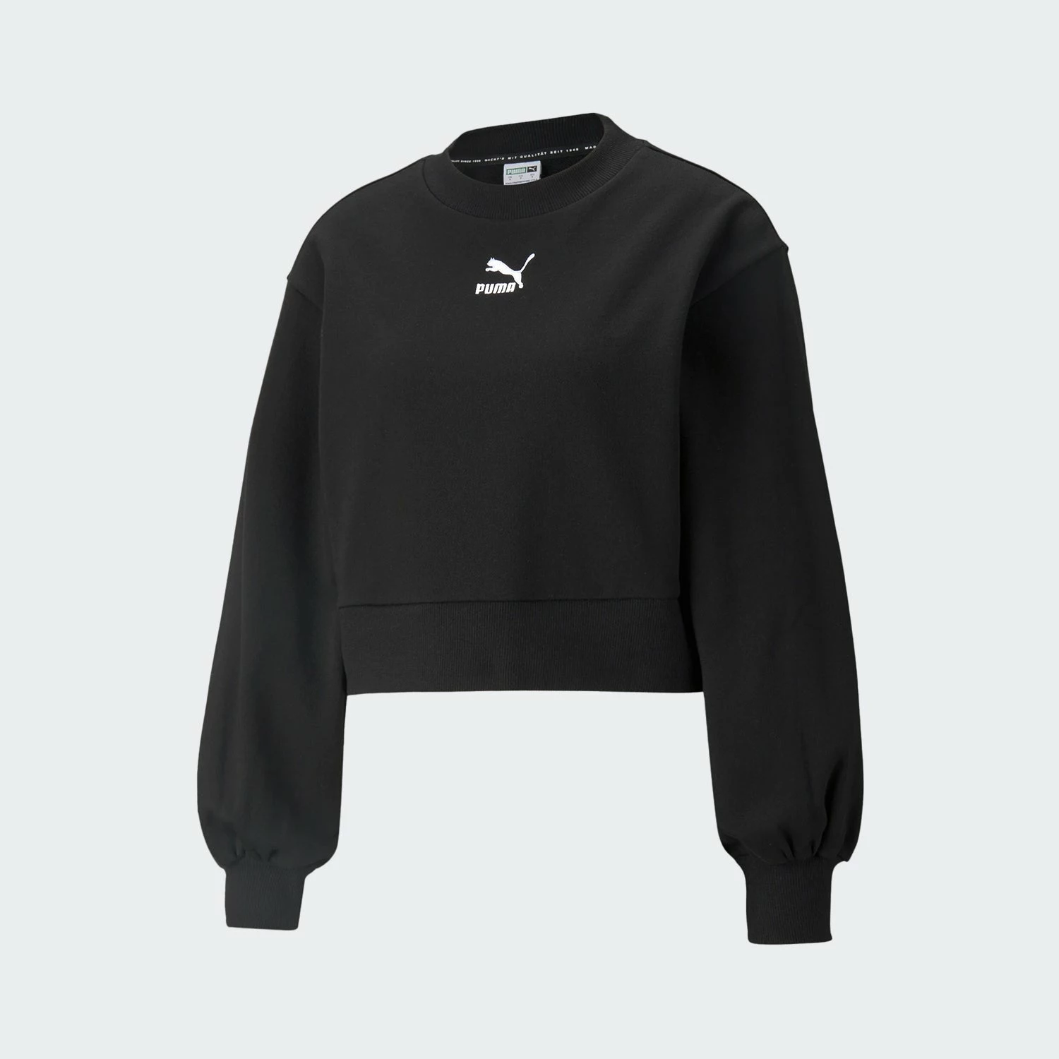 Women's PUMA Classics Puff Sleeve Crew Neck Sweatshirt Black BLACK 3 Women's PUMA Classics Puff Sleeve Crew Neck Sweatshirt Black BLACK