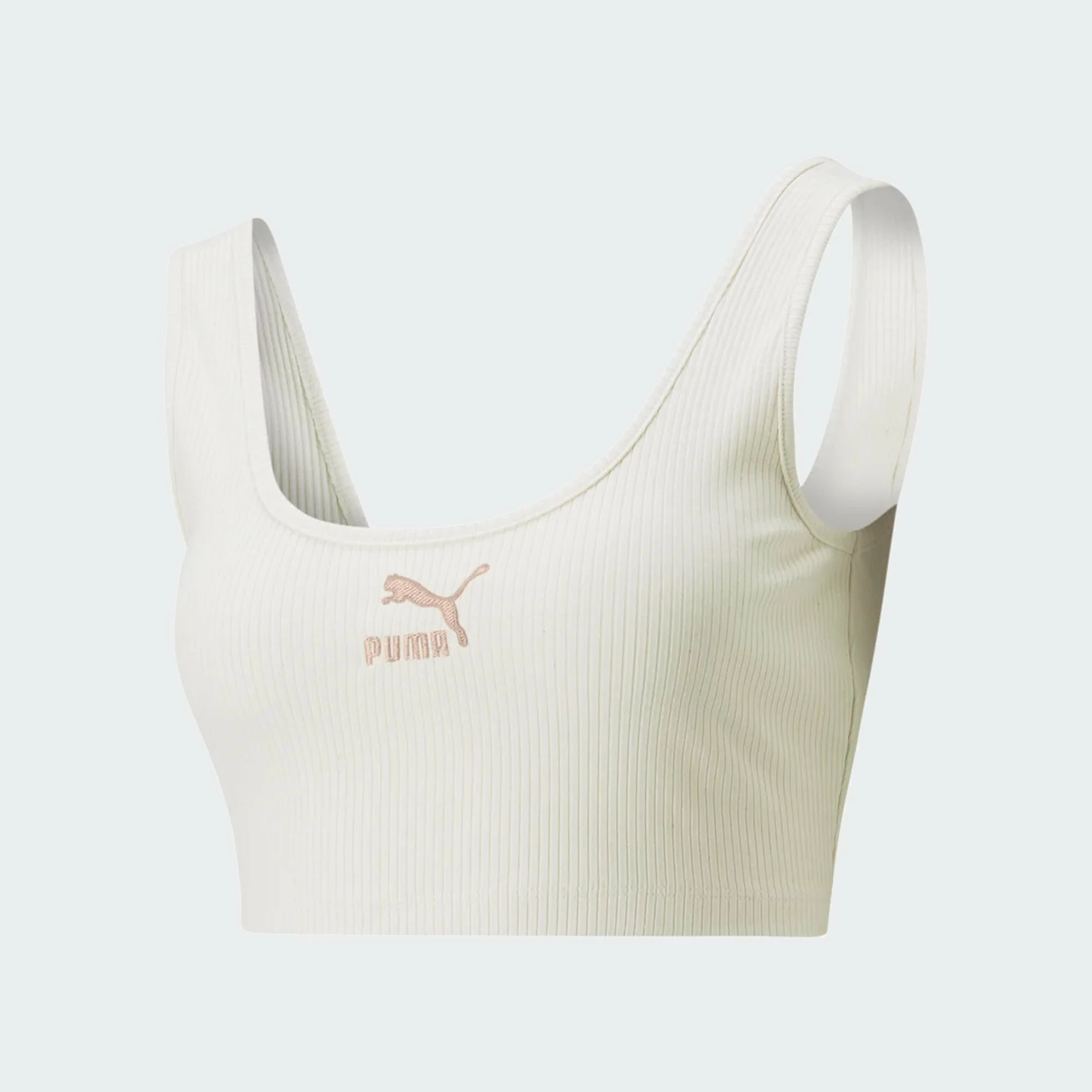 Women's PUMA Classics Ribbed Crop Top Bye Dye CREAM 3 Women's PUMA Classics Ribbed Crop Top Bye Dye CREAM