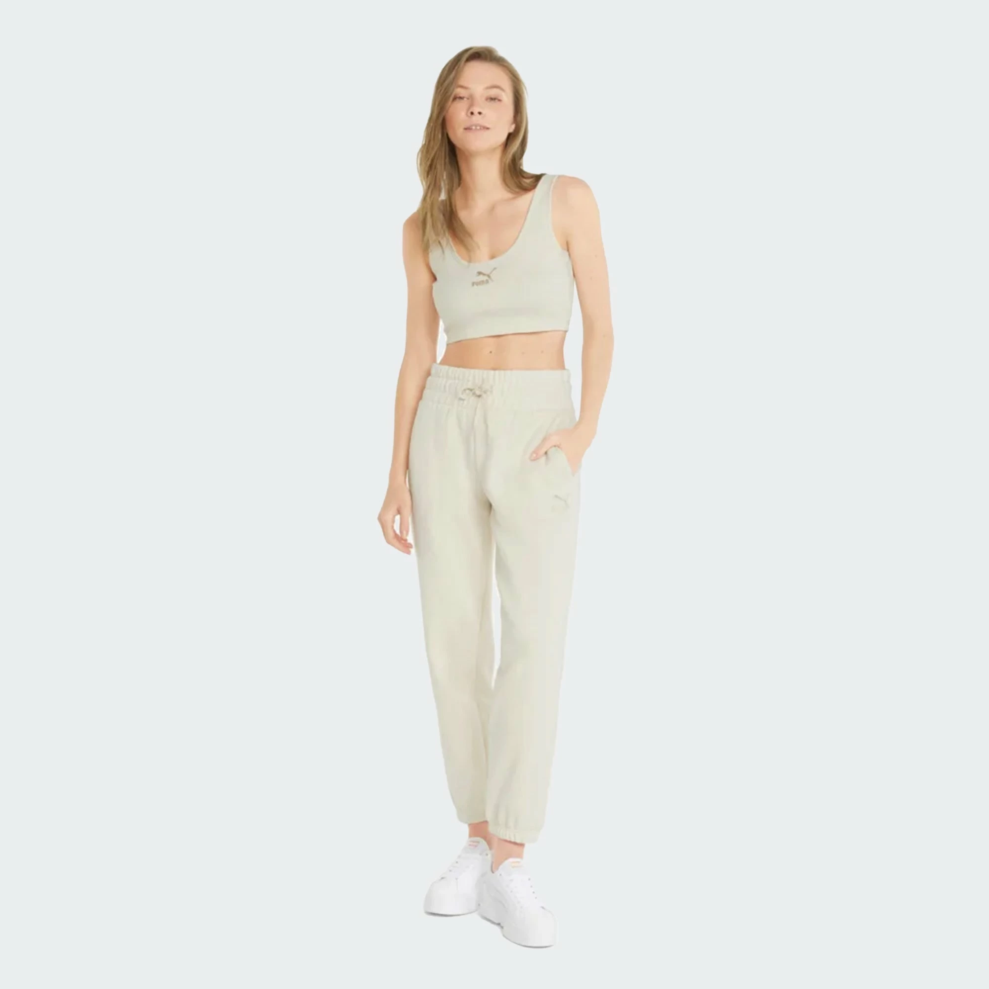 Women's PUMA Classics Ribbed Crop Top Bye Dye CREAM 7 Women's PUMA Classics Ribbed Crop Top Bye Dye CREAM - Image 5