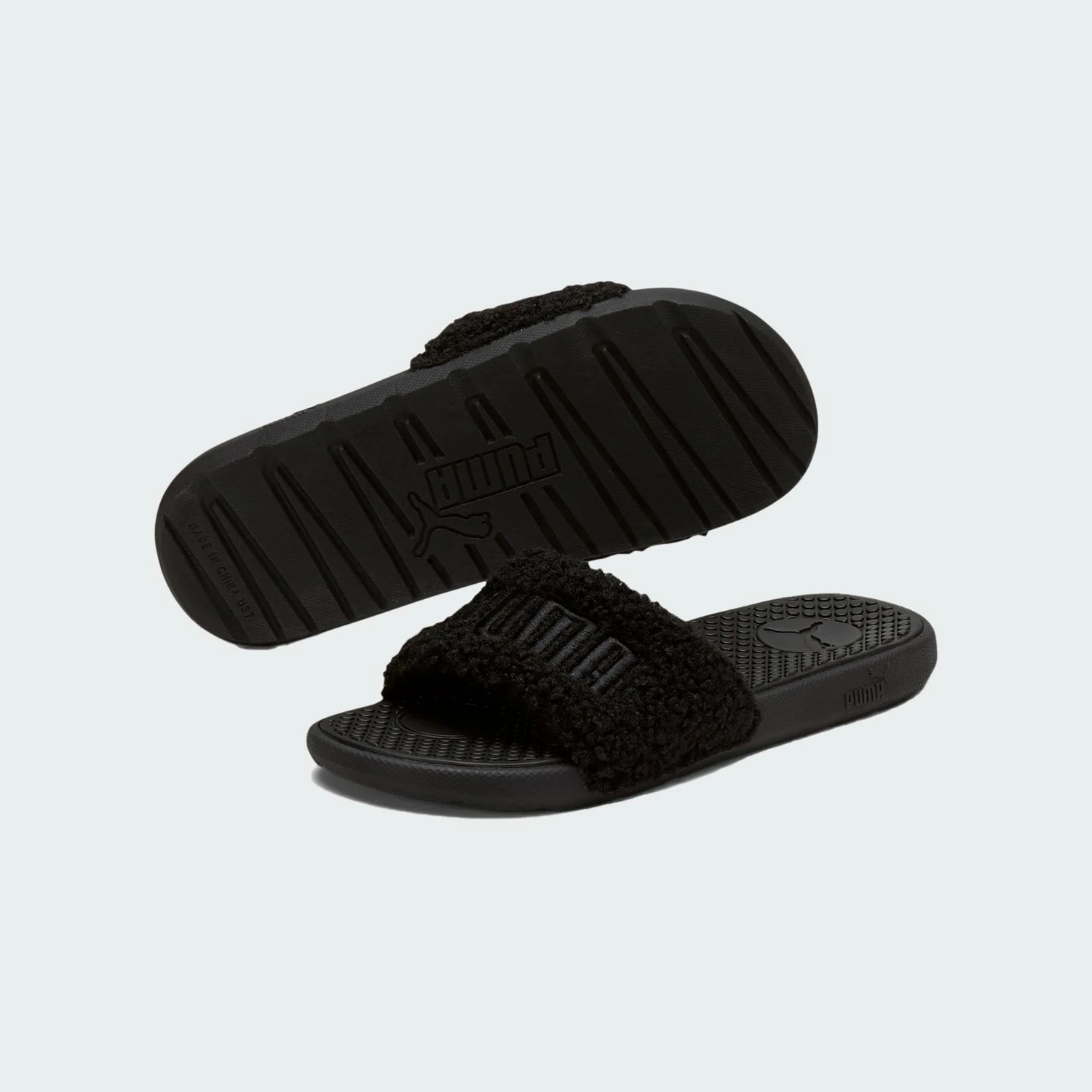Women's PUMA Cool Cat Sherpa Slides Black BLACK 6 Women's PUMA Cool Cat Sherpa Slides Black BLACK - Image 4