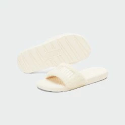 Women's PUMA Cool Cat Sherpa Slides White WHITE -women‘s Sales Store Women s PUMA Cool Cat Sherpa Slides White 38345302 03