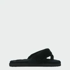 Women's PUMA Fluff Flip Flop Slides Black BLACK