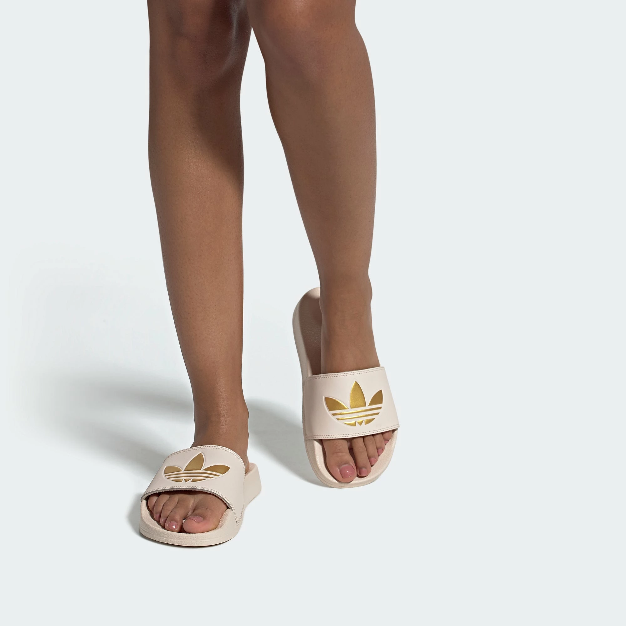 Women's Adidas Adilette Lite Slides Linen BEIGE 4 Women's Adidas Adilette Lite Slides Linen BEIGE - Image 2