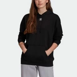 Women's Adidas Essentials Trefoil Hoodie Black BLACK -women‘s Sales Store Women sadidasEssentialsTrefoilHoodieBlackGD4291 5