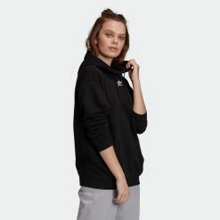 Women's Adidas Essentials Trefoil Hoodie Black BLACK -women‘s Sales Store Women sadidasEssentialsTrefoilHoodieBlackGD4291 8