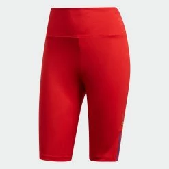 Women's Adidas Originals Adicolor 3D Trefoil Biker Shorts Scarlet RED