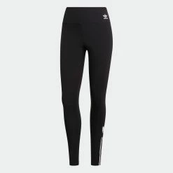 Women's Adidas Originals Adicolor 3D Trefoil High-Waisted Tights Black BLACK