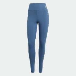 Women's Adidas Originals Adicolor 3D Trefoil High-Waisted Tights Crew Blue BLUE