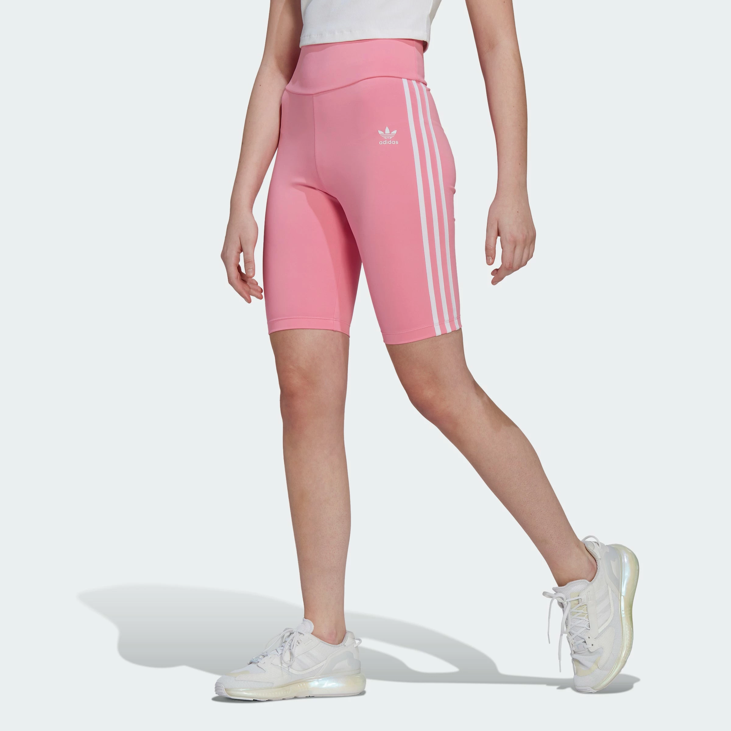 Women's Adidas Originals Adicolor Classics Primeblue Biker Shorts Pink PINK 3 Women's Adidas Originals Adicolor Classics Primeblue Biker Shorts Pink PINK - Image 2