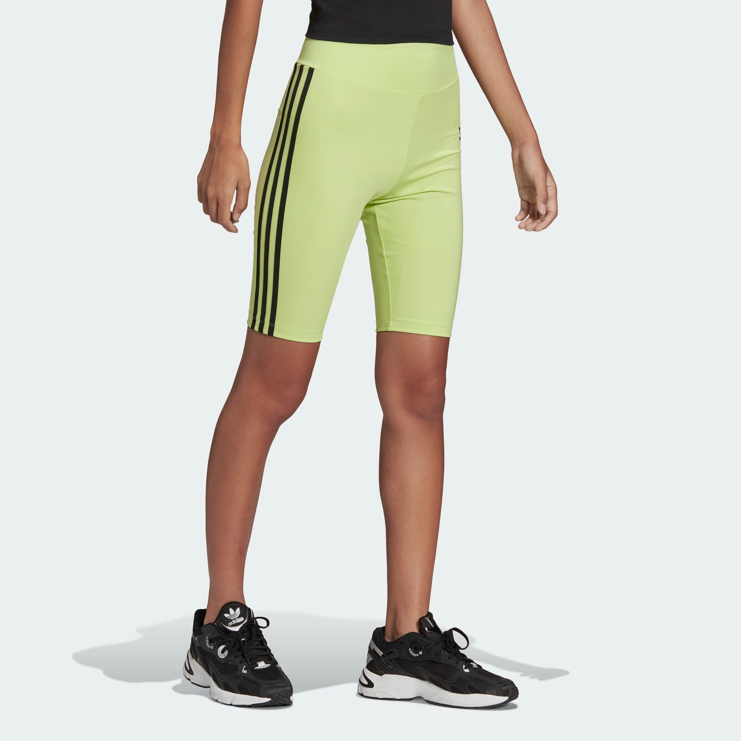 Women’s Adidas Originals Adicolor Primeblue Biker Shorts Lime GREEN 6 Women’s Adidas Originals Adicolor Primeblue Biker Shorts Lime GREEN - Image 4