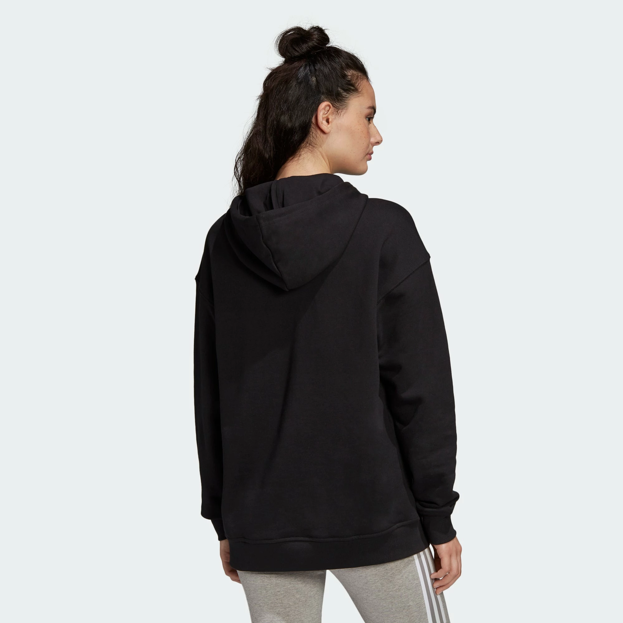 Women's Adidas Originals Adicolor Trefoil Hoodie Black BLACK 6 Women's Adidas Originals Adicolor Trefoil Hoodie Black BLACK - Image 4