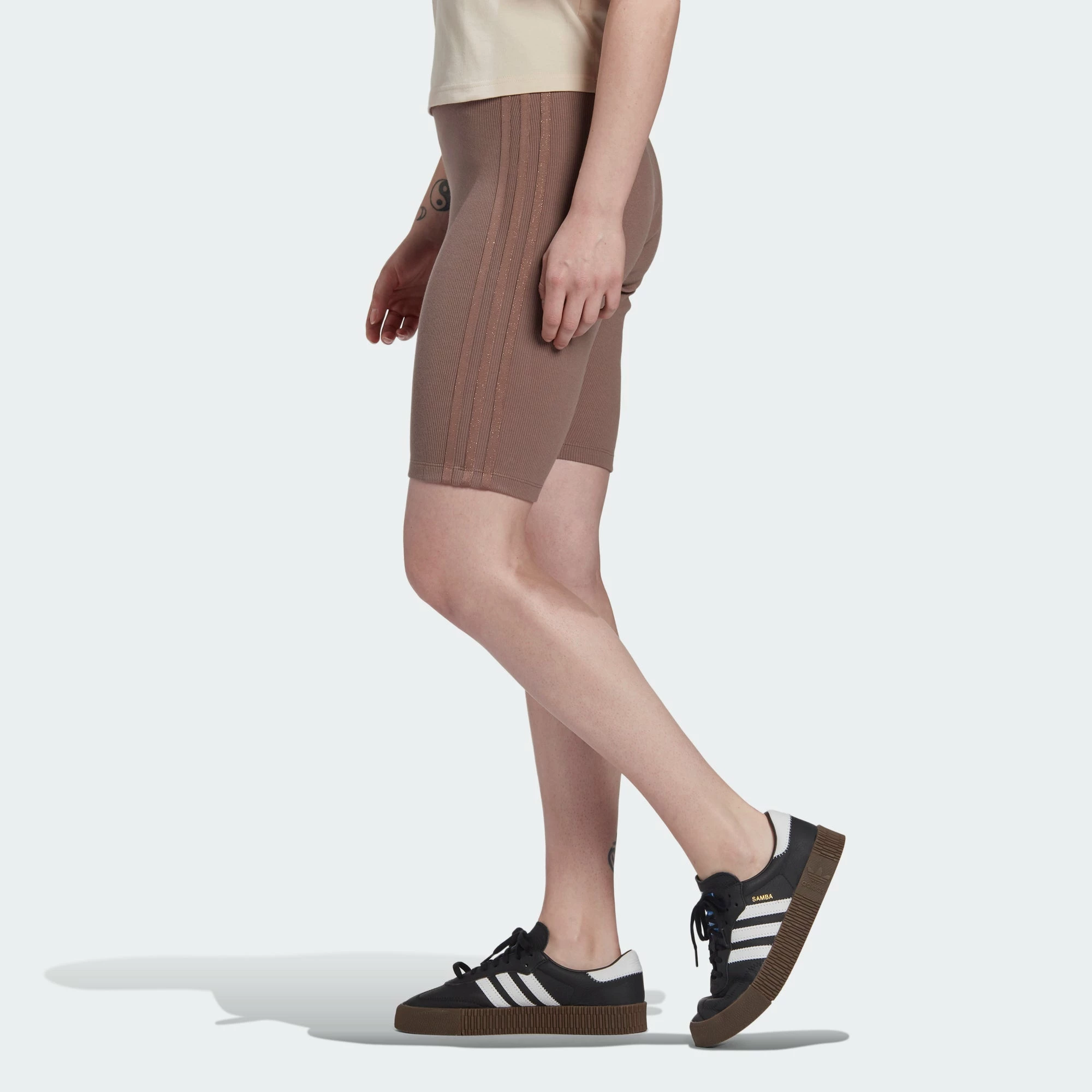 Women's Adidas Originals Biker Shorts Trace Brown BROWN 7 Women's Adidas Originals Biker Shorts Trace Brown BROWN - Image 5