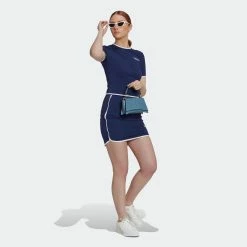 Women's Adidas Originals Crop Tee Binding Details Night Sky BLUE 12 Women's Adidas Originals Crop Tee Binding Details Night Sky BLUE -women‘s Sales Store Women sadidasOriginalsCropTeeBindingDetailsHL6569 5