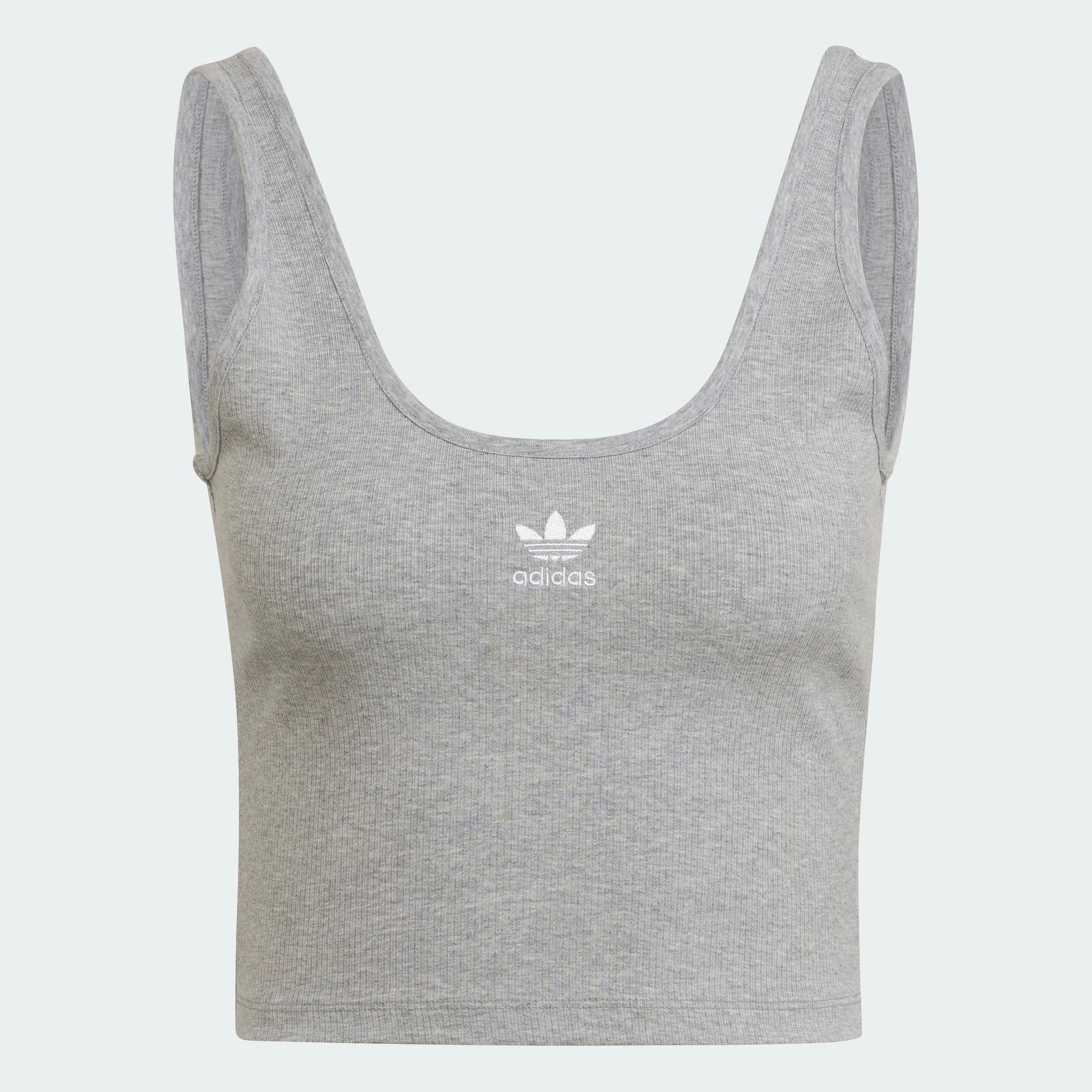 Women's Adidas Originals Essentials Rib Tank Top Grey GRAY 3 Women's Adidas Originals Essentials Rib Tank Top Grey GRAY