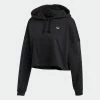 Women's Adidas Originals Fakten Cropped Hoodie Black BLACK