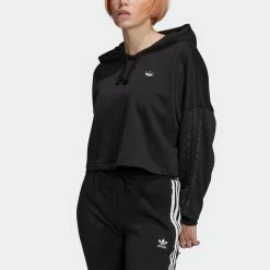 Women's Adidas Originals Fakten Cropped Hoodie Black BLACK -women‘s Sales Store Women sadidasOriginalsFaktenCroppedHoodieBlackGC6792 5