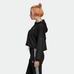 Women's Adidas Originals Fakten Cropped Hoodie Black BLACK -women‘s Sales Store Women sadidasOriginalsFaktenCroppedHoodieBlackGC6792 6
