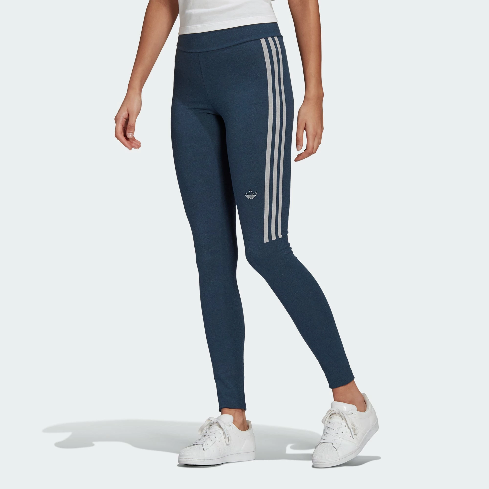 Women's Adidas Originals Fakten Leggings Crew Navy NAVY 4 Women's Adidas Originals Fakten Leggings Crew Navy NAVY - Image 2