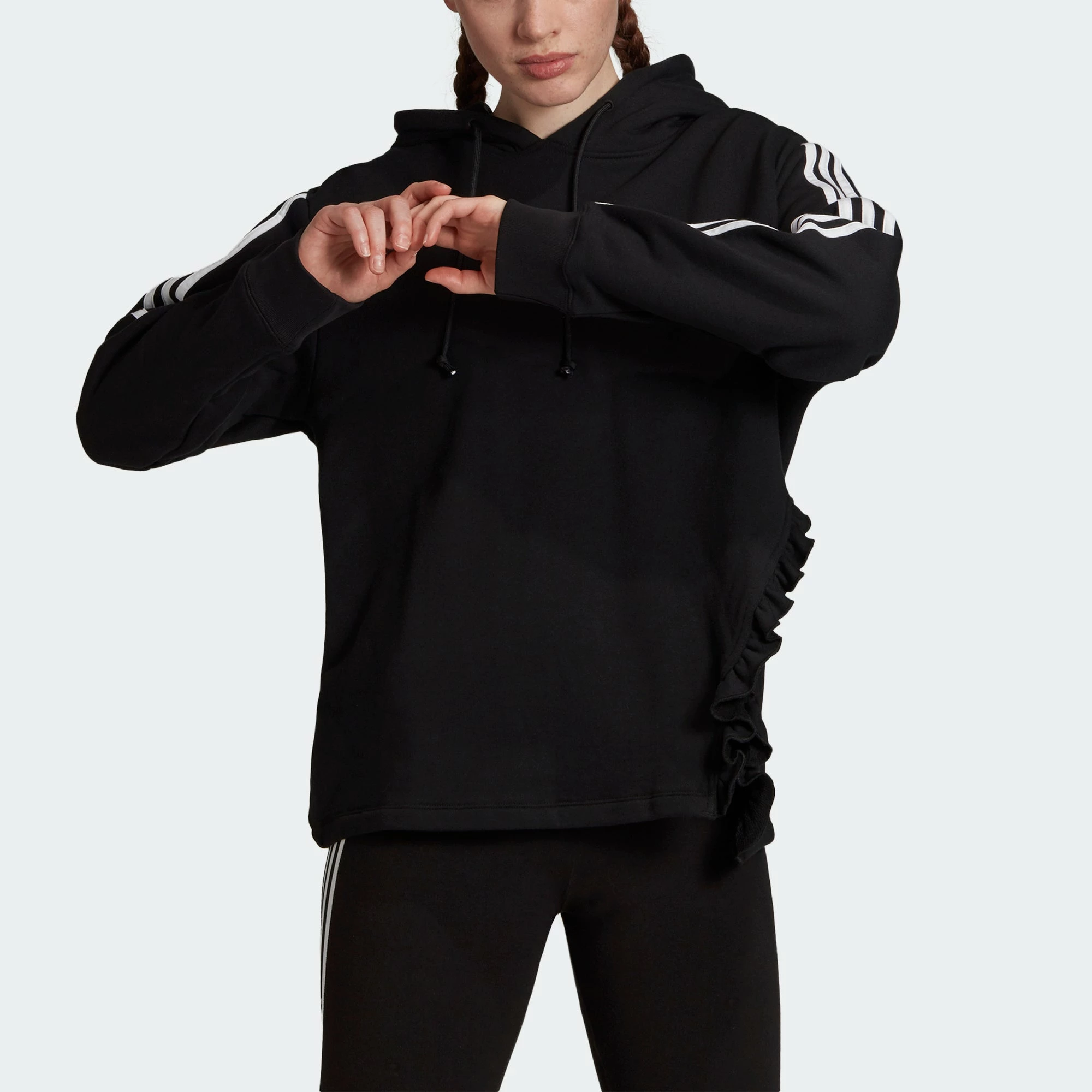 Women's Adidas Originals Hoodie Black BLACK 9 Women's Adidas Originals Hoodie Black BLACK - Image 7