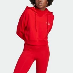 Women's Adidas Originals Hoodie Vivid Red RED -women‘s Sales Store Women sadidasOriginalsHoodieVividRedHK5168 4