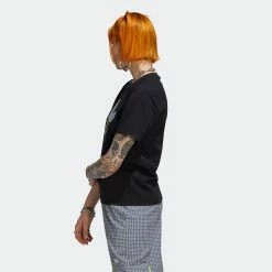 Women's Adidas Originals Tee With Trefoil Application Black BLACK -women‘s Sales Store Women sadidasOriginalsTeeWithTrefoilApplicationBlackHB9435 4