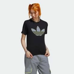 Women's Adidas Originals Tee With Trefoil Application Black BLACK -women‘s Sales Store Women sadidasOriginalsTeeWithTrefoilApplicationBlackHB9435 5