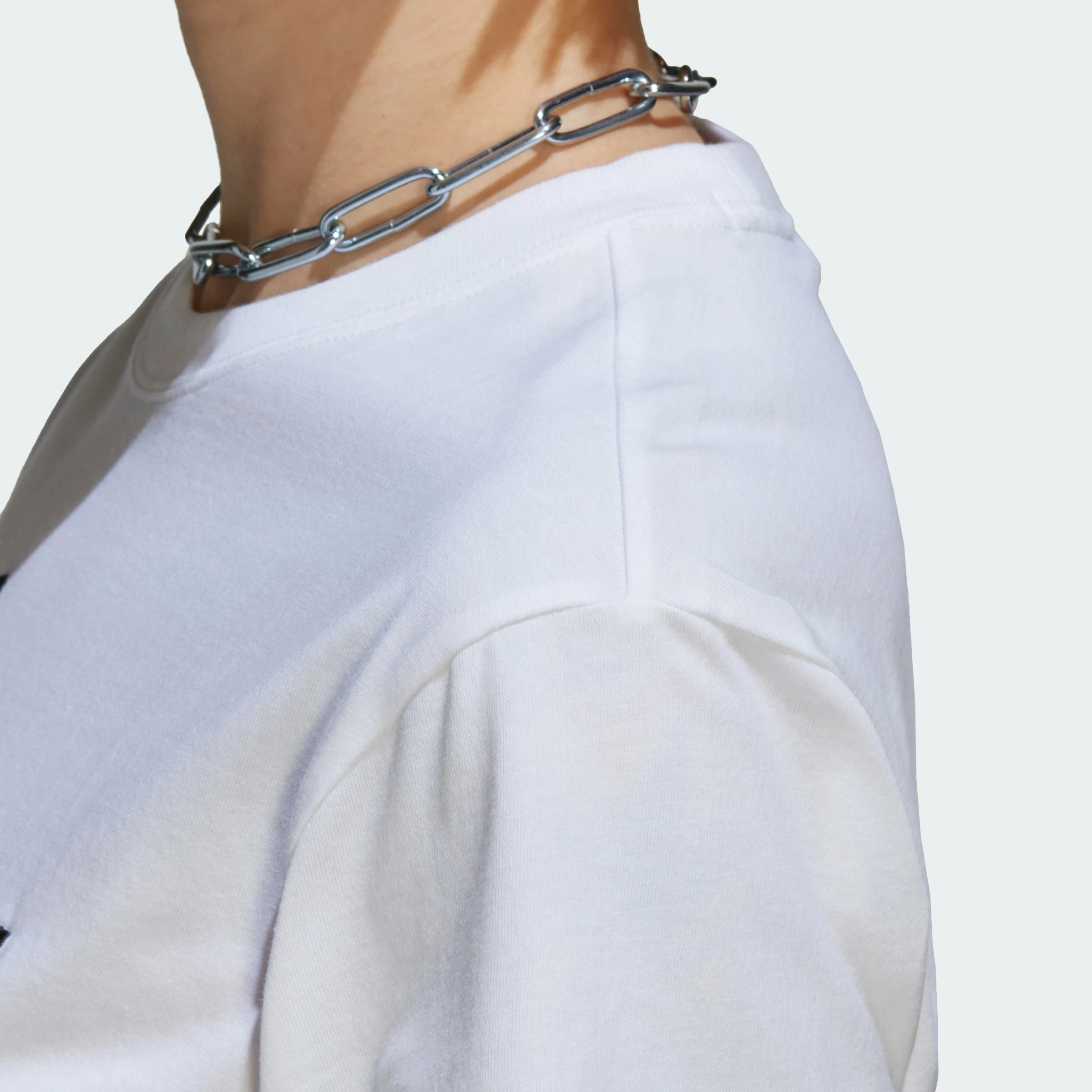 Women's Adidas Originals Tee With Trefoil Application White WHITE 11 Women's Adidas Originals Tee With Trefoil Application White WHITE - Image 9