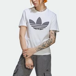 Women's Adidas Originals Tee With Trefoil Application White WHITE 18 Women's Adidas Originals Tee With Trefoil Application White WHITE -women‘s Sales Store Women sadidasOriginalsTeeWithTrefoilApplicationWhiteHB9436 4