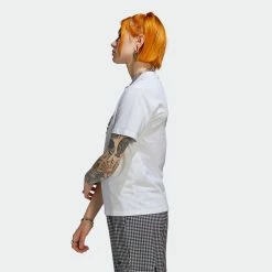 Women's Adidas Originals Tee With Trefoil Application White WHITE 15 Women's Adidas Originals Tee With Trefoil Application White WHITE -women‘s Sales Store Women sadidasOriginalsTeeWithTrefoilApplicationWhiteHB9436 6