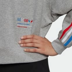 Women's Adidas Originals Tricolor Trefoil Crop Hoodie Grey GRAY 15 Women's Adidas Originals Tricolor Trefoil Crop Hoodie Grey GRAY -women‘s Sales Store Women sadidasOriginalsTricolorTrefoilCropHoodieGreyGN2855 2