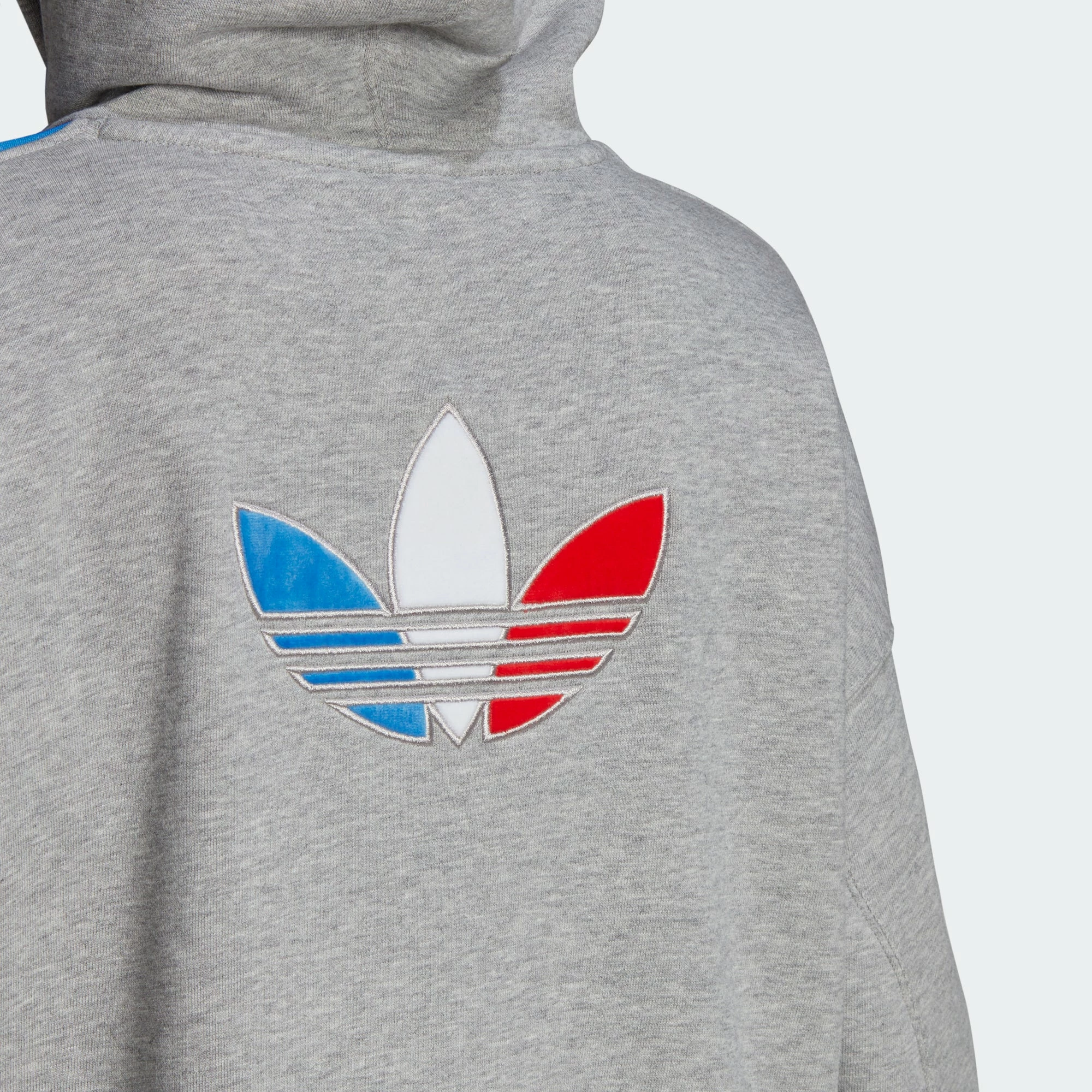 Women's Adidas Originals Tricolor Trefoil Crop Hoodie Grey GRAY 8 Women's Adidas Originals Tricolor Trefoil Crop Hoodie Grey GRAY - Image 6