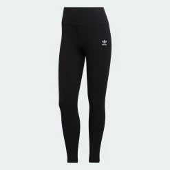 Women's Adidas Originals Adicolor Essentials+ Ribbed 7/8 Leggings Black BLACK